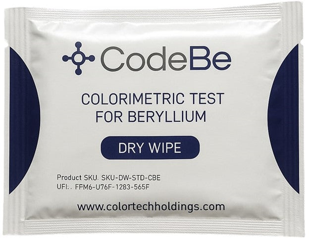 CodeBe - Beryllium Detection Dry Wipes - Box of 100