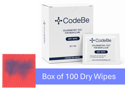 Box of 100 - CodeBe - Beryllium Detection Dry Wipes