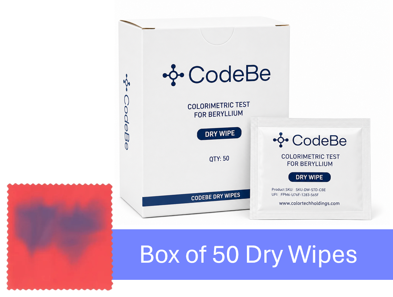 Box of 50 - CodeBe - Beryllium Detection Dry Wipes