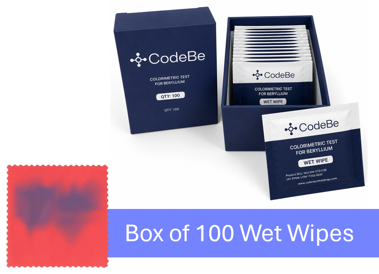Box of 100 - CodeBe - Beryllium Detection Wet Wipes