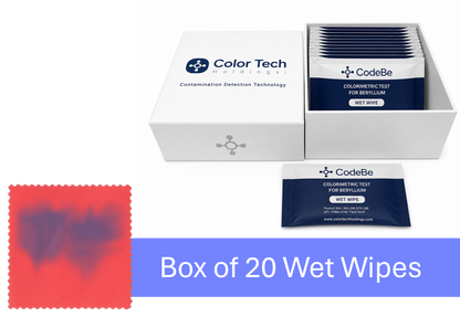Box of 20 (Evaluation kit) - CodeBe - Beryllium Detection Wet Wipes