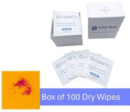 Box of 100 - CodeNu - Uranium & Plutonium Detection Dry Wipes