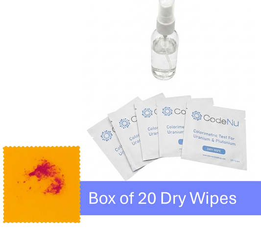 Box of 20 (Evaluation Kit) - CodeNu - Uranium & Plutonium Detection Dry Wipes
