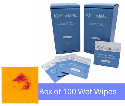 Box of 100 - CodeNu - Uranium & Plutonium Detection Wet Wipe