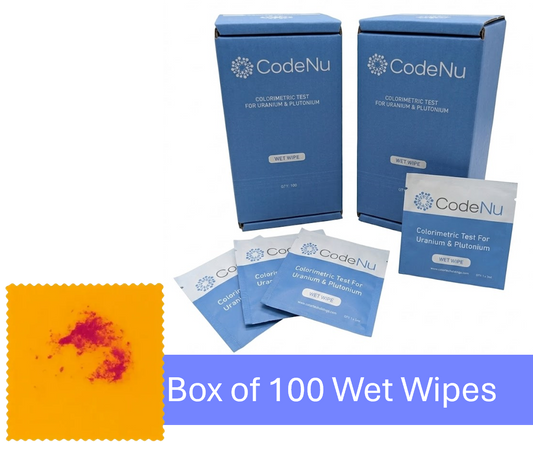 Box of 100 - CodeNu - Uranium & Plutonium Detection Wet Wipe