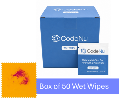 Box of 50 - CodeNu - Uranium & Plutonium Detection Wet Wipe