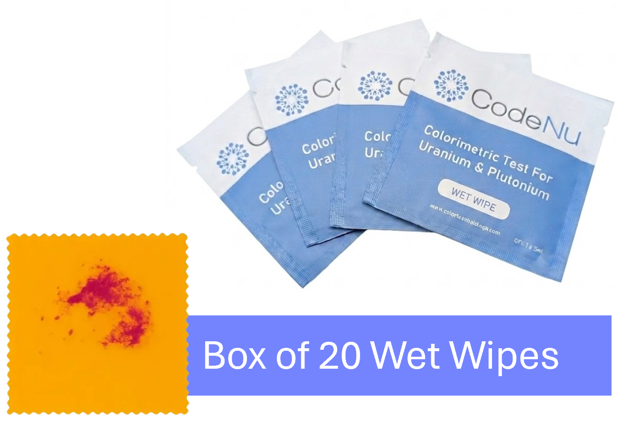 Box of 20 (Evaluation Kit) - CodeNu - Uranium & Plutonium Detection Wet Wipe