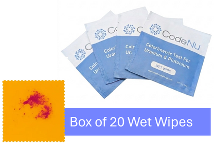 Box of 20 (Evaluation Kit) - CodeNu - Uranium & Plutonium Detection Wet Wipe