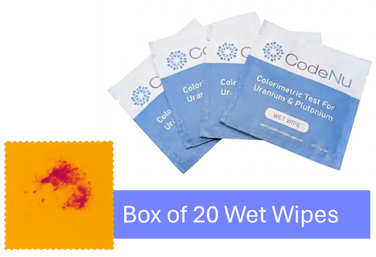 Box of 20 (Evaluation Kit) - CodeNu - Uranium & Plutonium Detection Wet Wipe